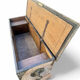 Grand coffre asiatique de voyage ancien Bois de manguier