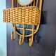 Vintage wall coat rack in rattan with mirror – Bohemian and natural charm