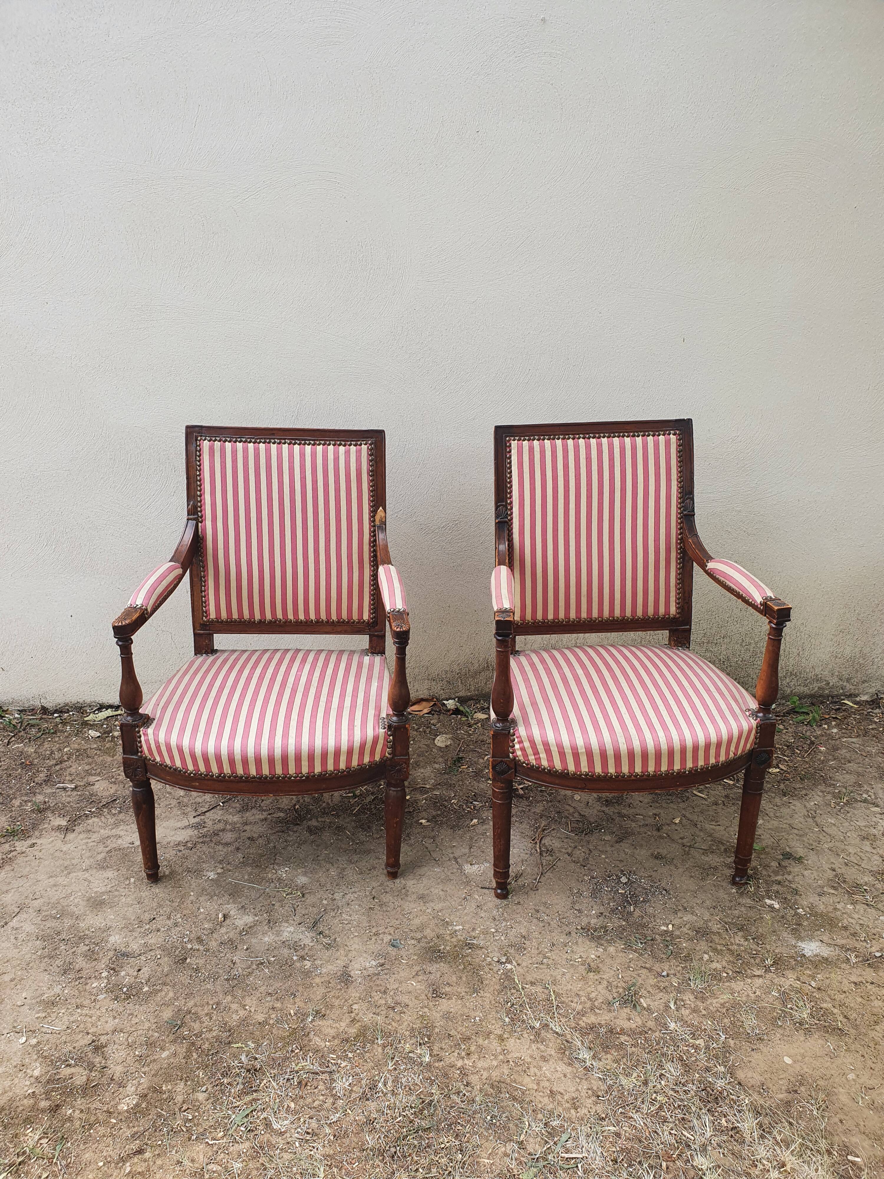 Pair of directoire period armchairs