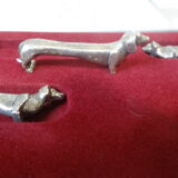 Knife holder dogs metal silver