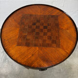 Bouillotte table/game table in Louis XVI style with marquetry circa 1900.