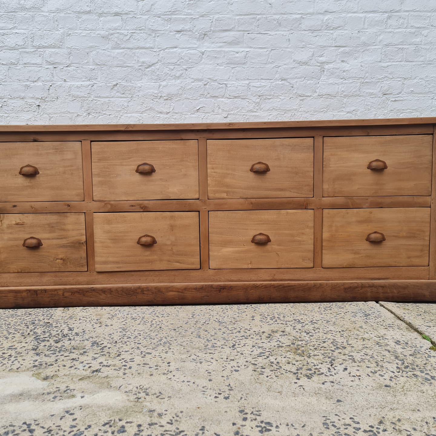 Furniture by trade eight large drawers raw wood
