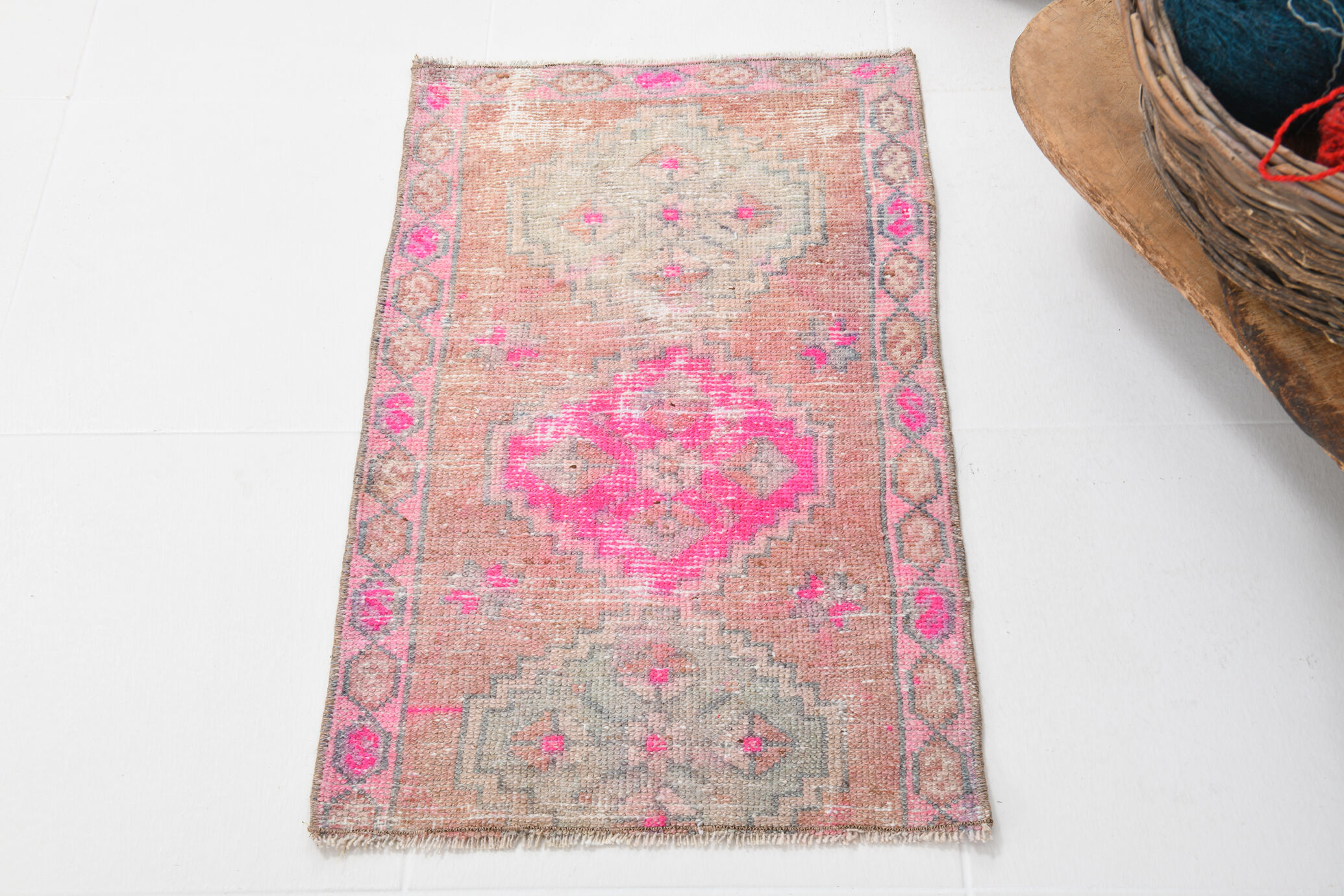 Handmade Faded Color Turkish Door Mat Rug