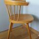 Fauteuil en bois, pieds compas, style scandinave, Baumann ou Thonet