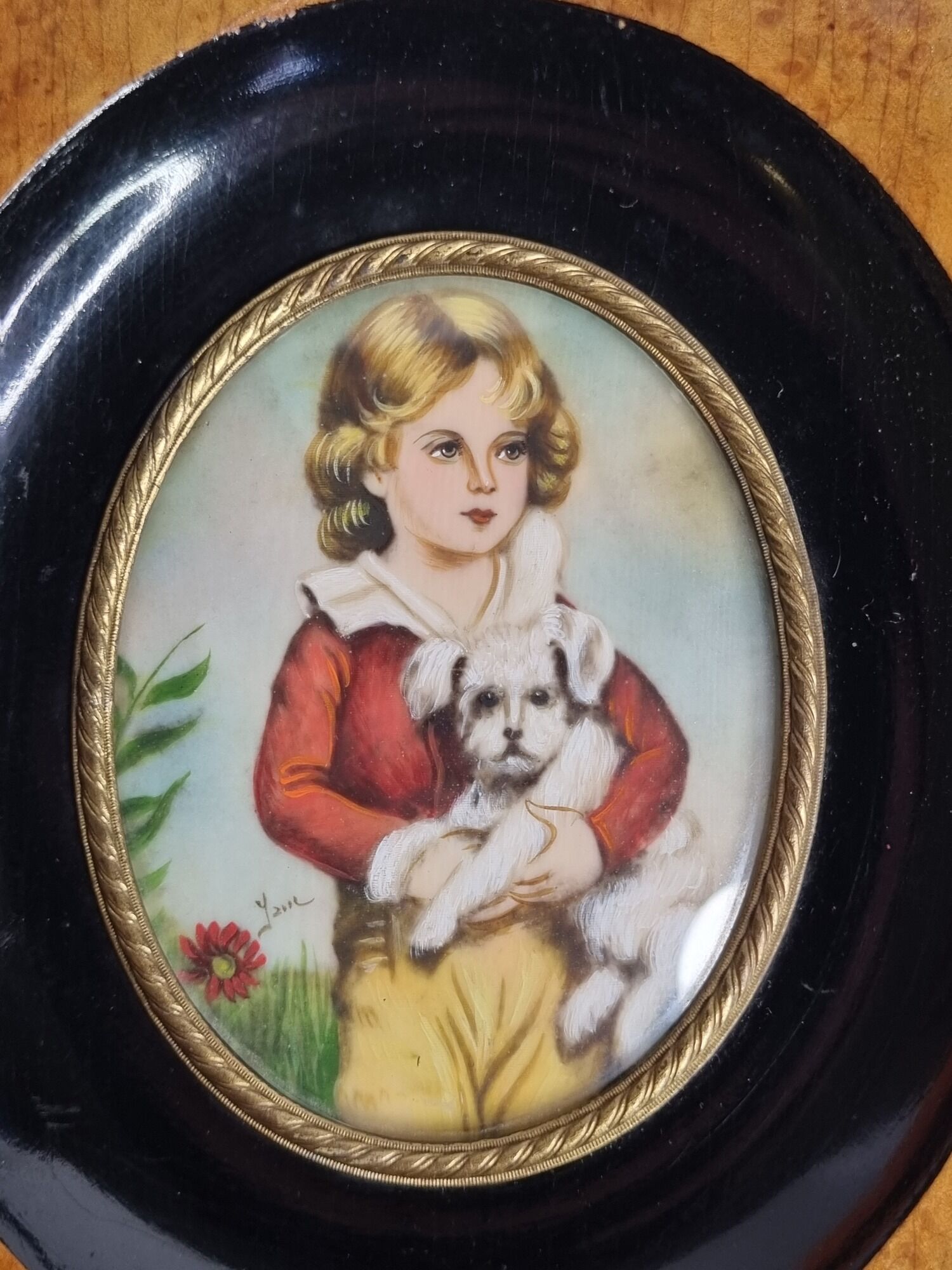 Pair of miniatures of the nineteenth century signed Jane after Fragonard