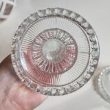 Pair of molded pressed glass candlesticks