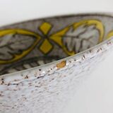 Trapezoidal vase by Fratelli Fanciullaci with plant decoration