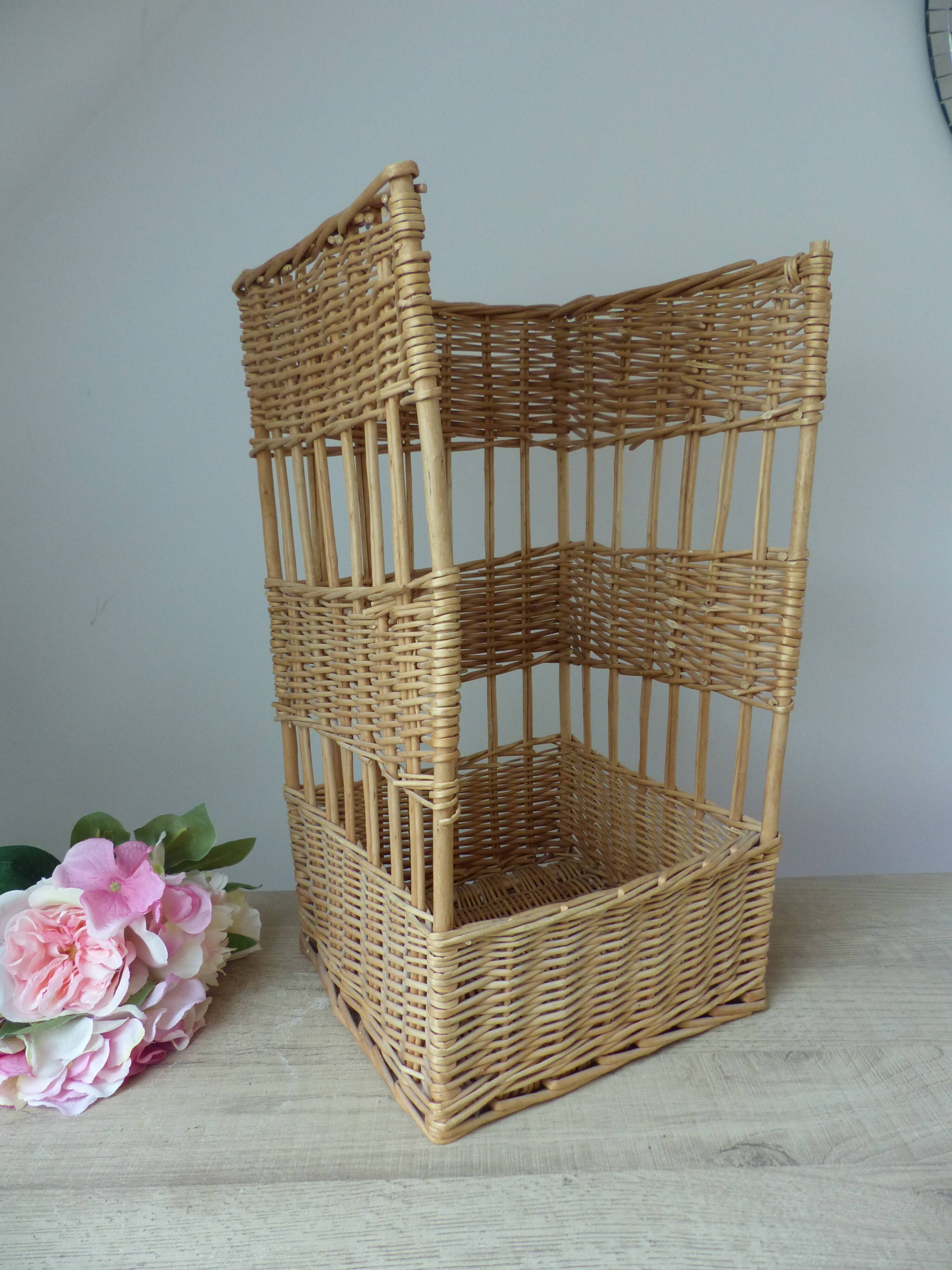 Large vintage bread basket – Wicker & rattan – French bakery style