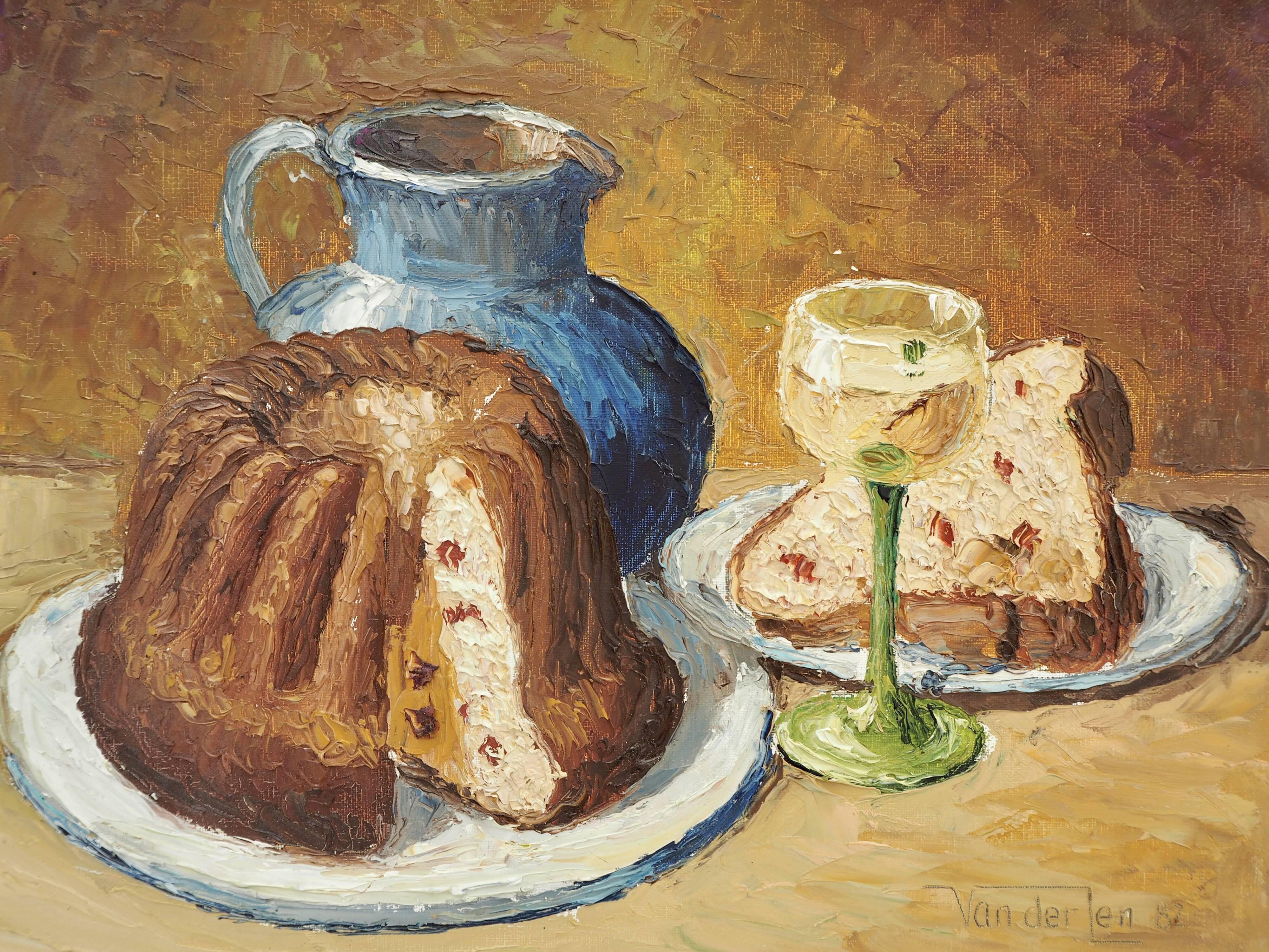Nature morte à la charlotte, signé Van der Len