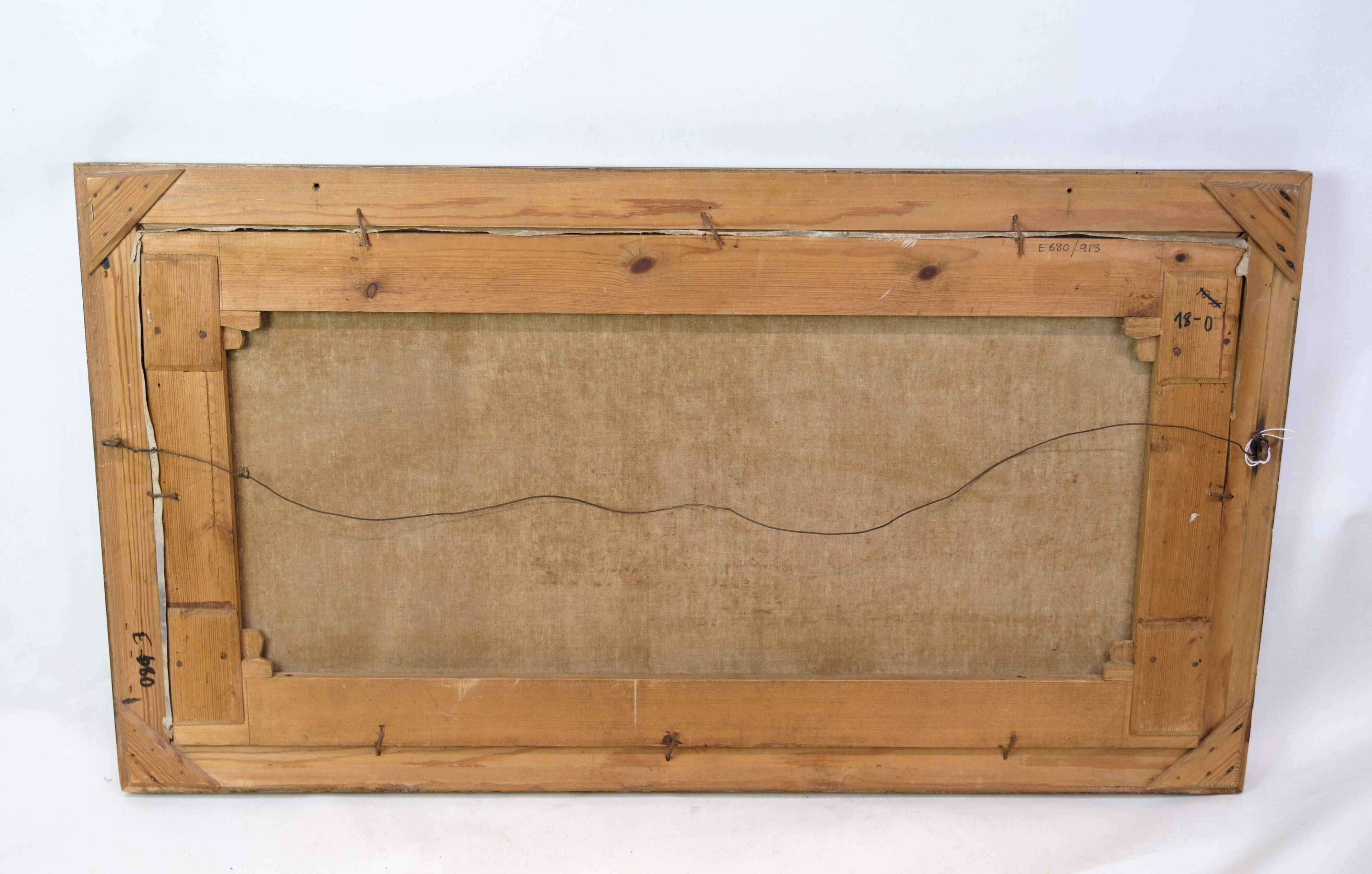 Oil painting on canvas - Coastal landscape - Alfred Theodor Olsen - Circa 1900