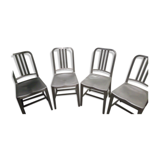 Set of 4 us navy emeco chairs