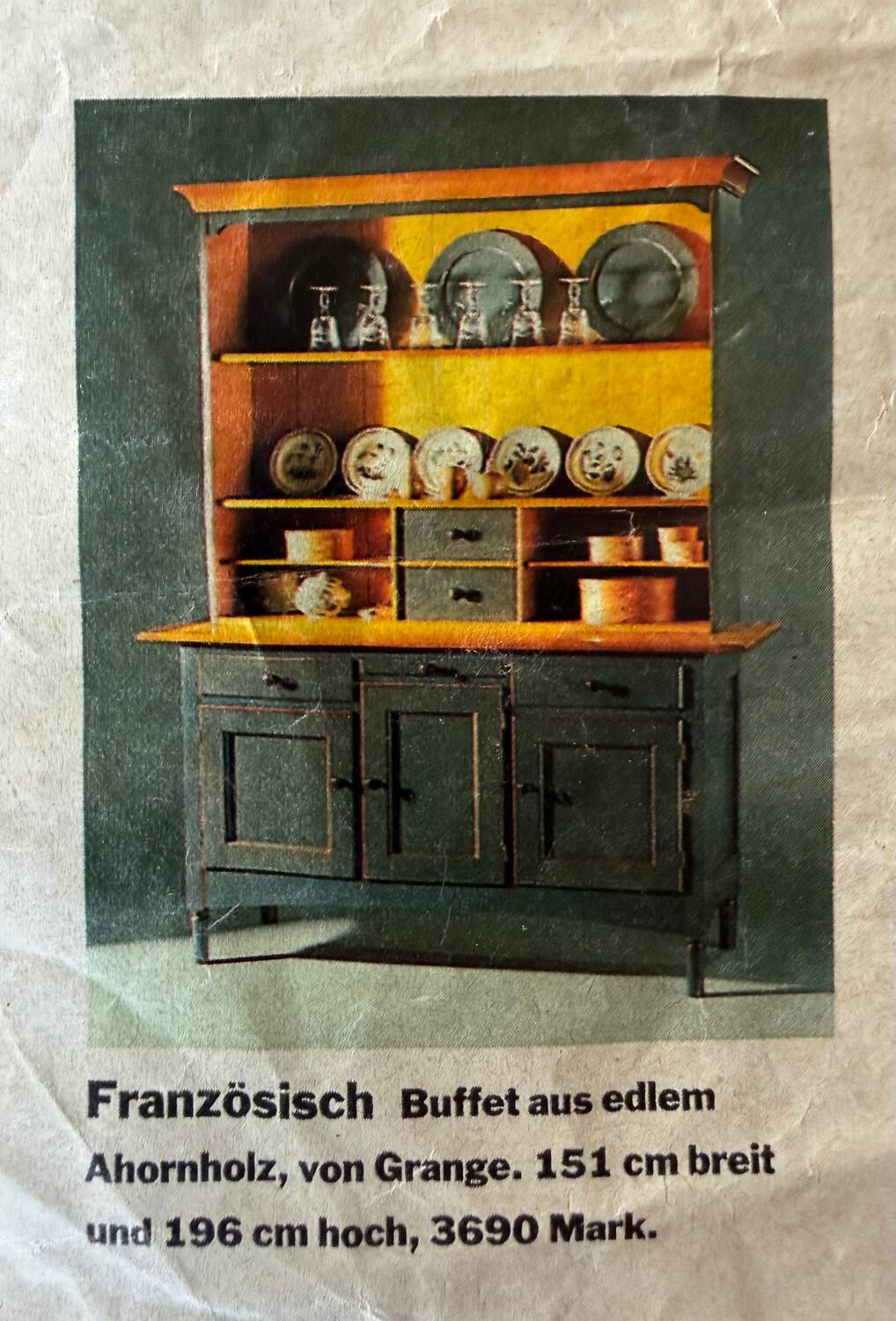 Solid wood buffet, France