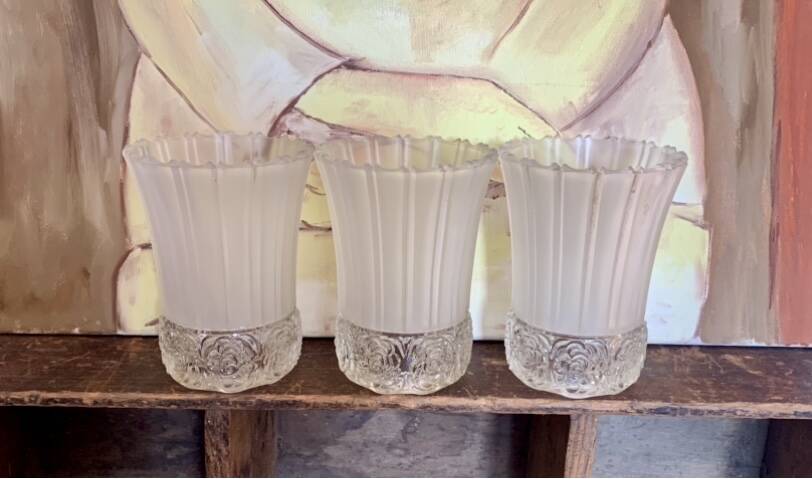 Trio of glass tulips