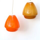 Mustard yellow opaline pendant light, 70s