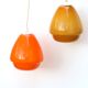 Suspension opaline jaune moutarde, années 70