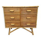 Commode bambou et rotin 1960