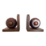 art deco bookends with wooden balls