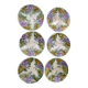 Slipware plates with vine decoration.