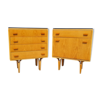 Pair of bedside tables by Frantisek Mezulanik ,manufactured by Novy Domov NP