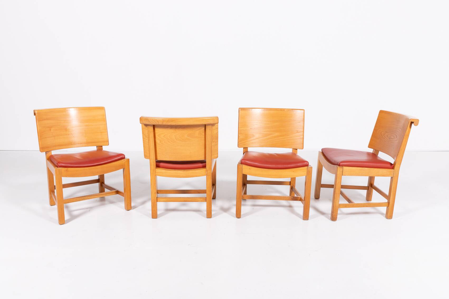 Set of 4 Vintage Architectural Danish chairs