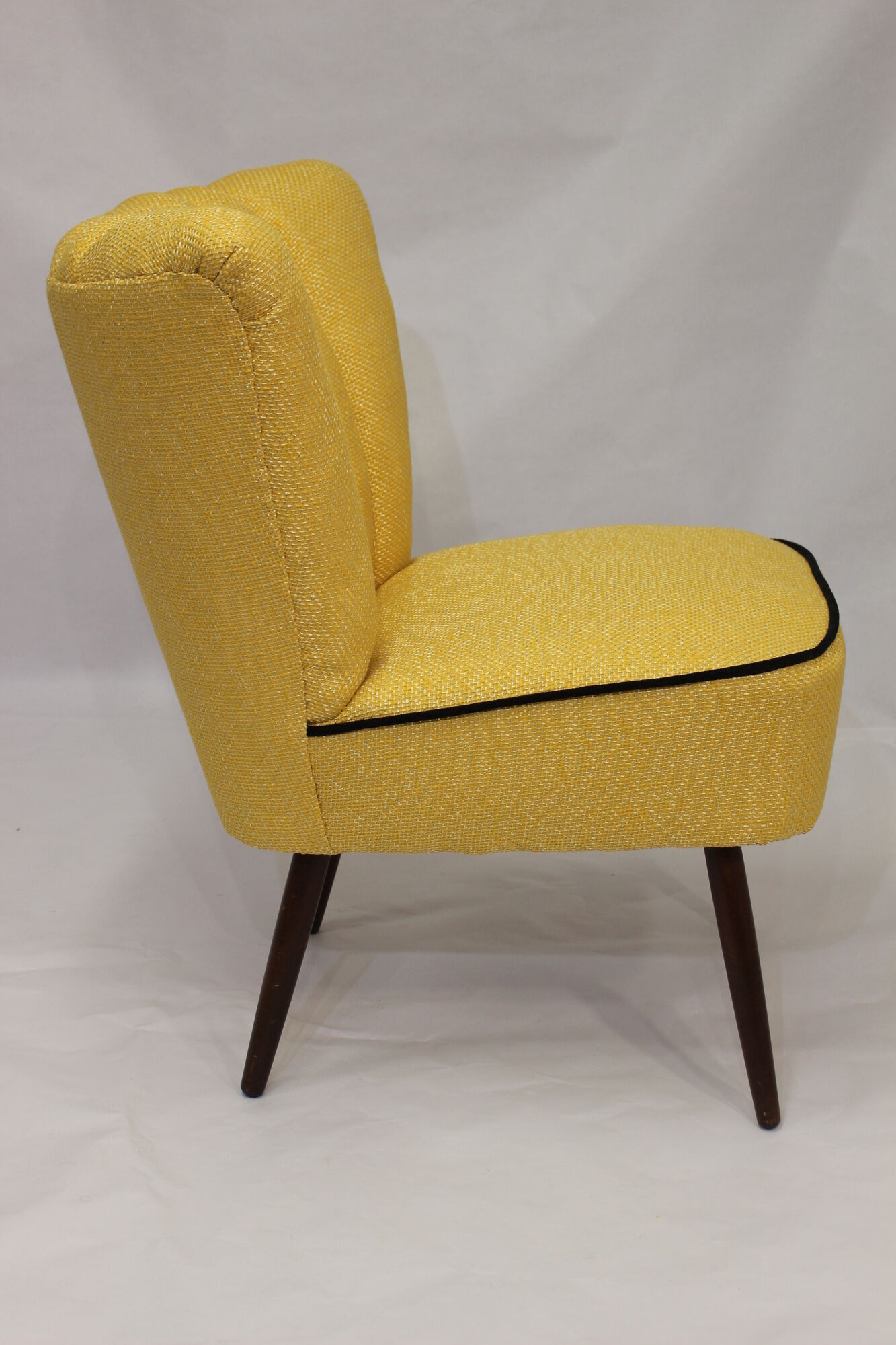 50s vintage cocktail armchair "yellow lelievre fabric