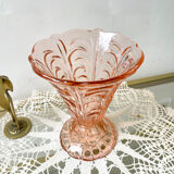 Vintage Art Deco style pink glass vase