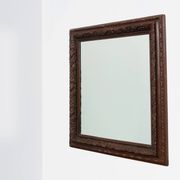 Grand miroir en chêne sculpté français antique, fin du 19e siècle