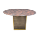 Vintage round granite and brass centre table by Belgochrom, 1970s