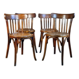 4 Baumann bistro chairs 30s curved wood