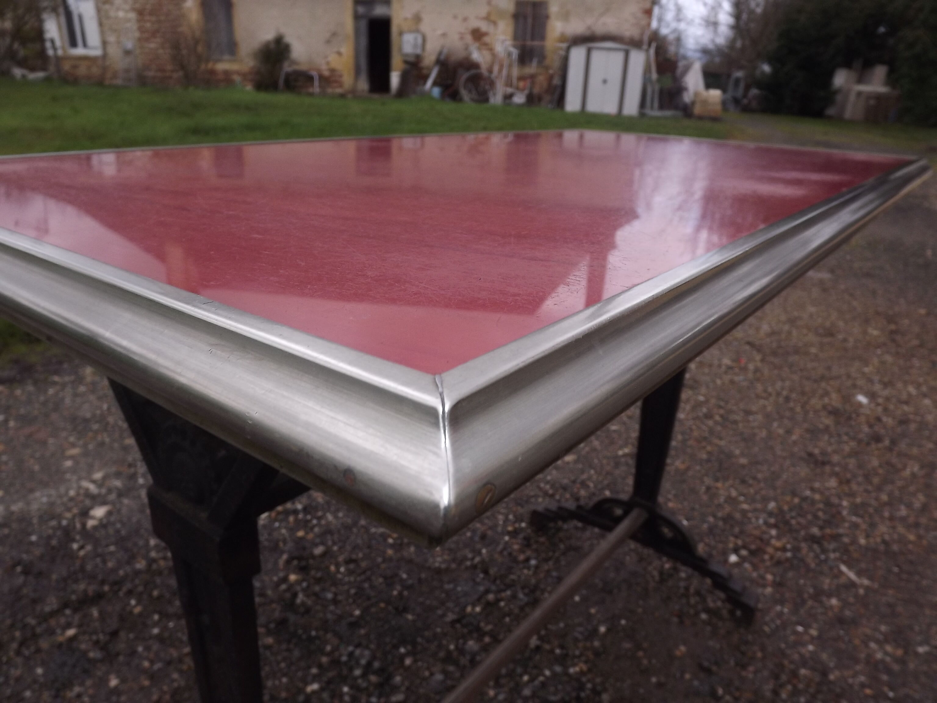 Bistro Art deco cast iron table