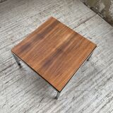 Walnut and modernist chrome coffee table