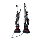 19th century bronze lamps