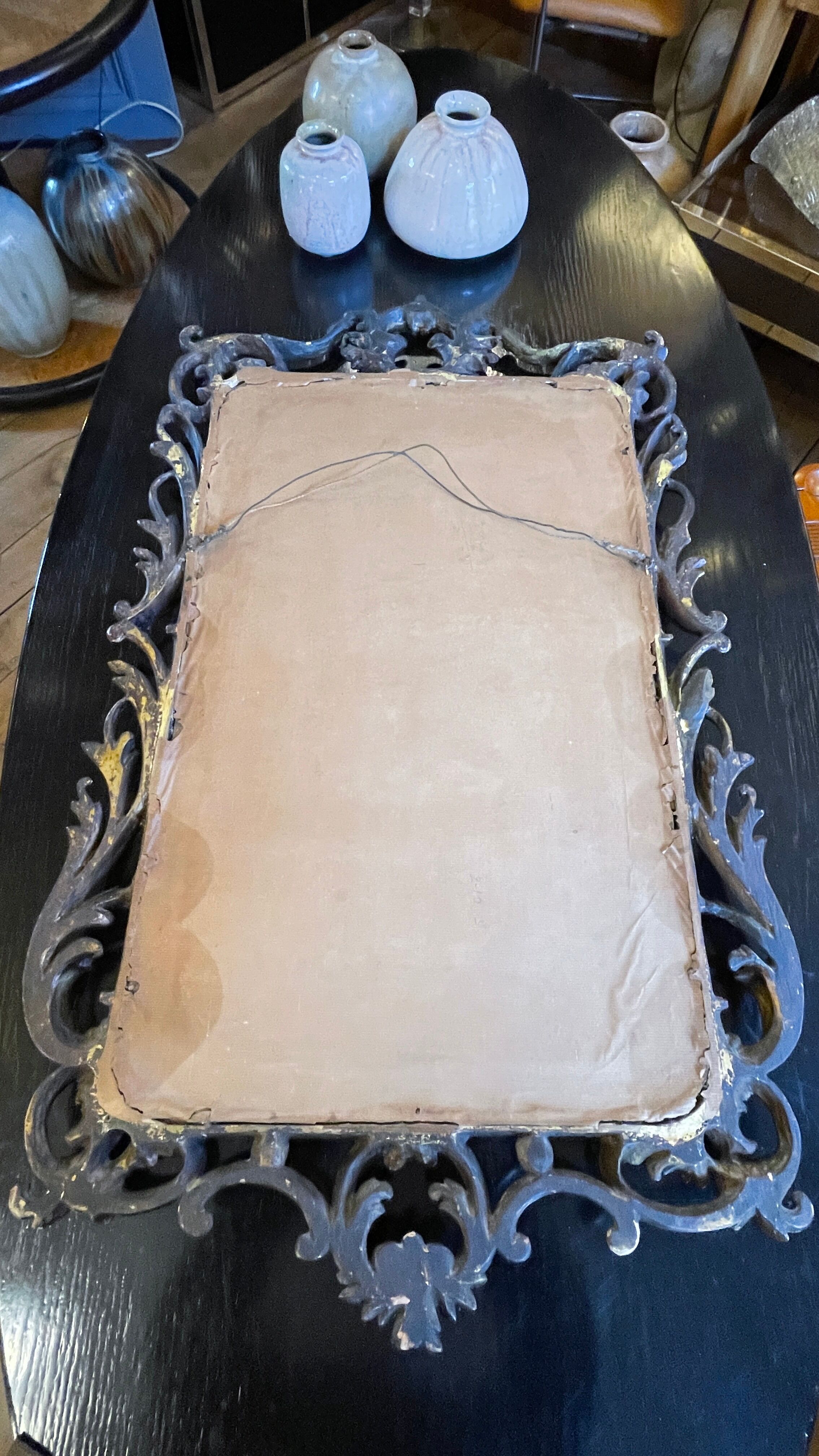 Gilded mirror Louis XV Rocaille in Carved and Stuqué Wood, nineteenth century