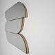 Sculptural wall mirror with brass edges, Italy, 1970s