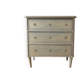 Retro wooden chest of drawers painted grey