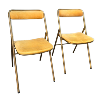 Paire de chaises pliantes vintages