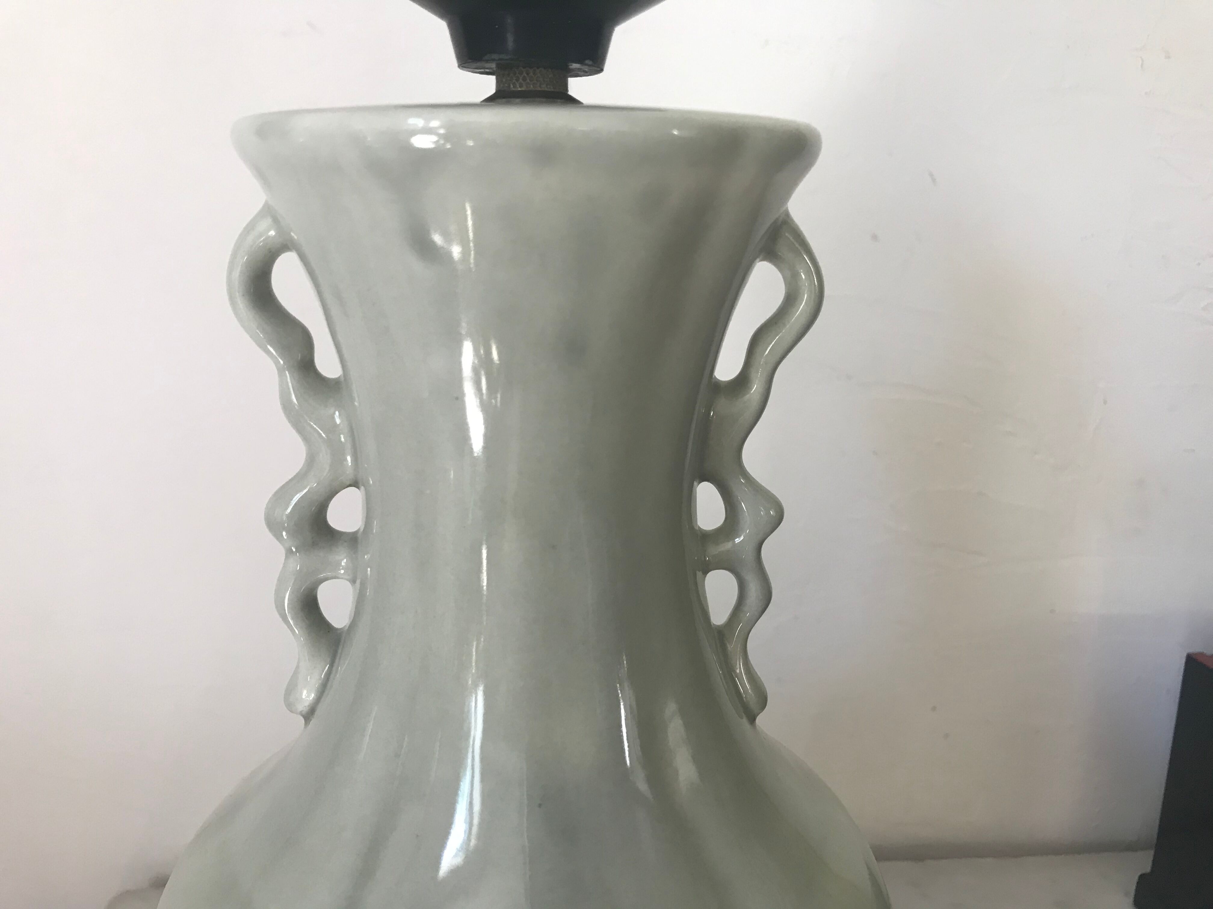 Vintage ceramic lamp green celadon
