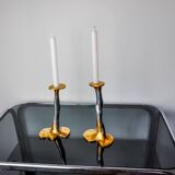 Pair of Brutalist candlesticks by David Marshall, Spain, 1970