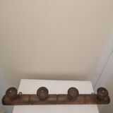 Vintage wooden coat rack with 4 hooks