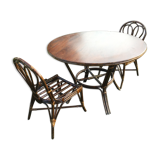 Rattan table with 2 chairs