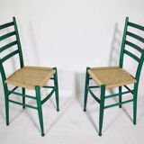 Mid-Century Italian Dining Chairs with Woven Seats, Set of 6, 1960s–70s