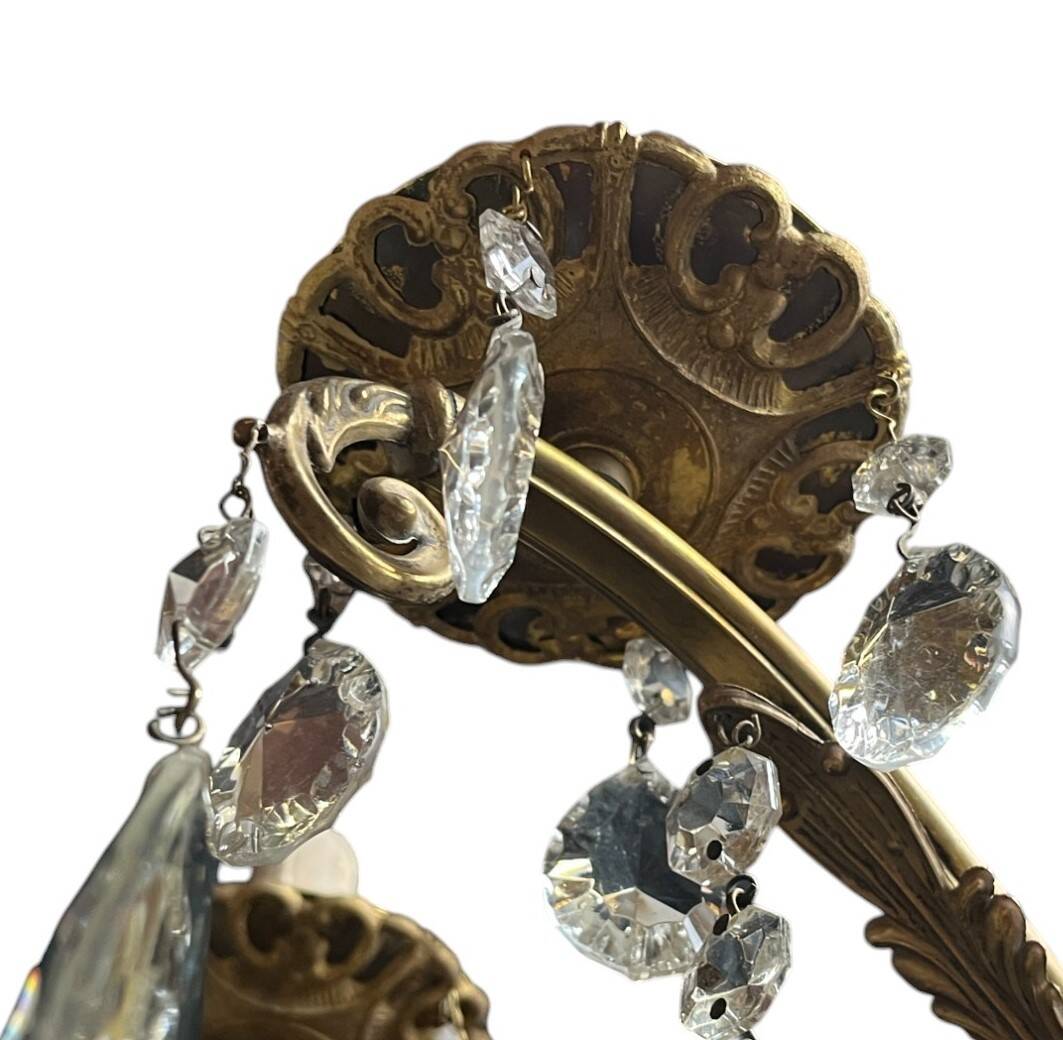 Napoleon III chandelier bronze brass crystal 18 lights late 19th century