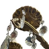 Lustre Napoléon III bronze laiton cristal 18 feux fin XIXème
