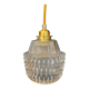 Suspension globe vintage en verre moulé transparent