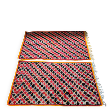 Lot de 2 tapis berbère marocain – 100 % laine – fait main – 210 × 110 cm