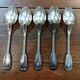 Set of 5 large silver-plated spoons