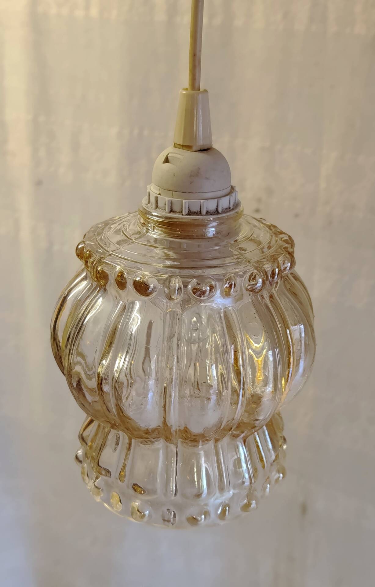 Moulded glass suspension globe - mid 20th century