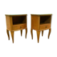 Pair of art deco bedside tables in 20th century light wood veneer