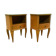 Pair of art deco bedside tables in 20th century light wood veneer