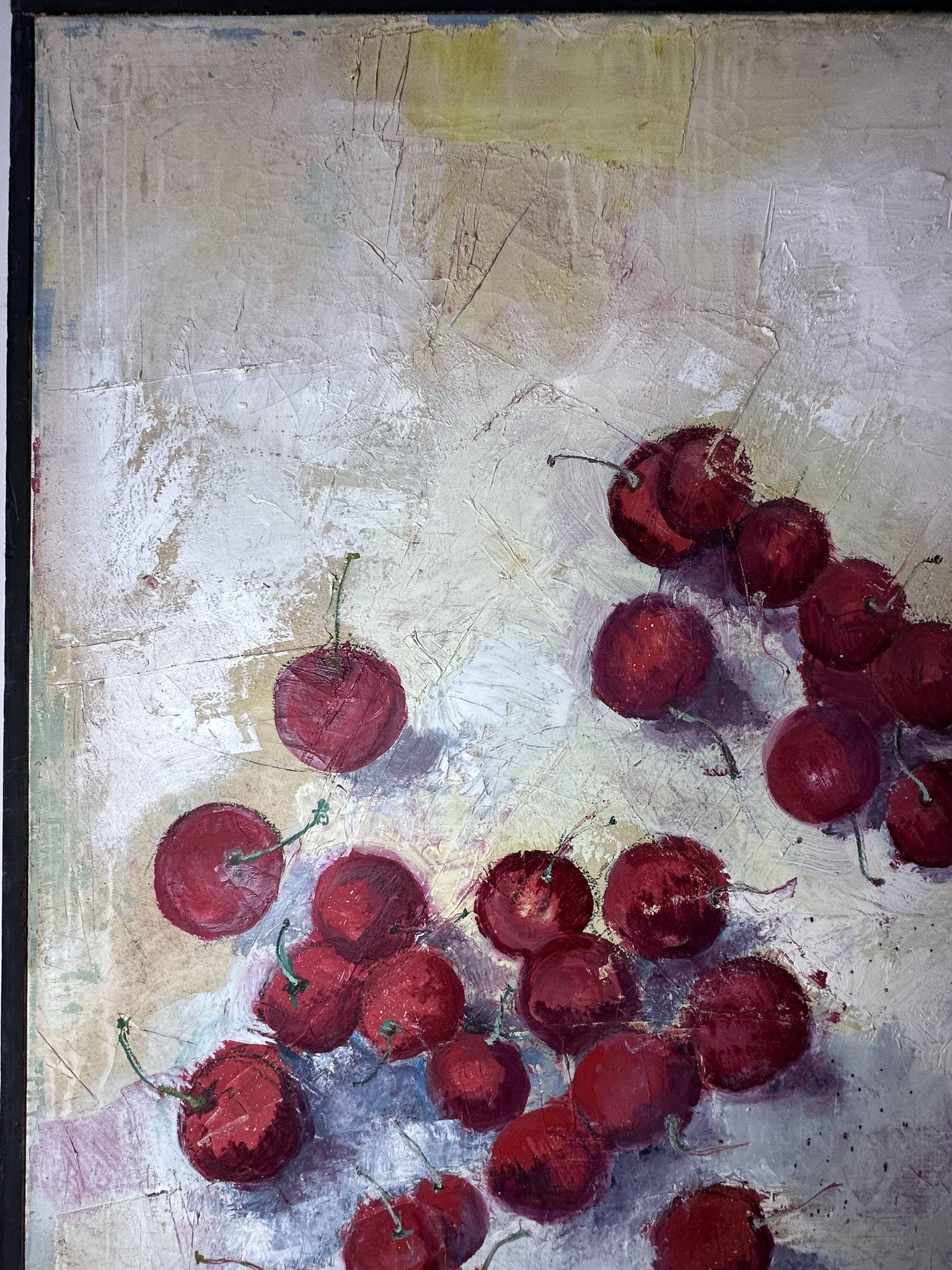 Oil painting on canvas "the cherries" signed g. mourlon